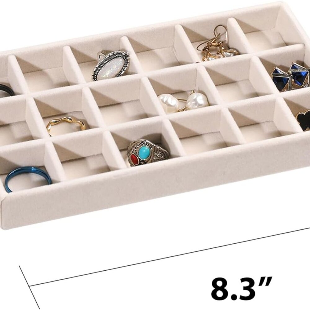 Versatile Jewelry Storage: 9-Piece Stackable Velv… - image 3